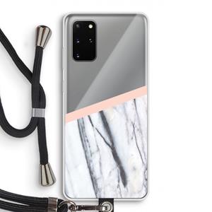 CaseCompany A touch of peach: Samsung Galaxy S20 Plus Transparant Hoesje met koord