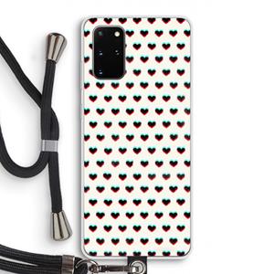 CaseCompany Hartjes: Samsung Galaxy S20 Plus Transparant Hoesje met koord