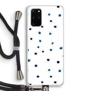 CaseCompany Blauwe stippen: Samsung Galaxy S20 Plus Transparant Hoesje met koord