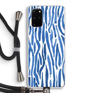CaseCompany Blauwe nerven: Samsung Galaxy S20 Plus Transparant Hoesje met koord