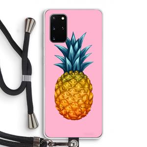 CaseCompany Grote ananas: Samsung Galaxy S20 Plus Transparant Hoesje met koord