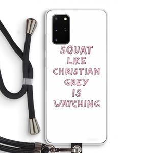 CaseCompany Christian Grey: Samsung Galaxy S20 Plus Transparant Hoesje met koord