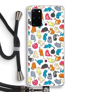 CaseCompany Kleurrijke katten: Samsung Galaxy S20 Plus Transparant Hoesje met koord