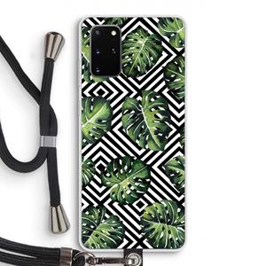 CaseCompany Geometrische jungle: Samsung Galaxy S20 Plus Transparant Hoesje met koord