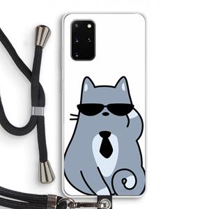 CaseCompany Cool cat: Samsung Galaxy S20 Plus Transparant Hoesje met koord