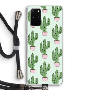 CaseCompany Cactus Lover: Samsung Galaxy S20 Plus Transparant Hoesje met koord