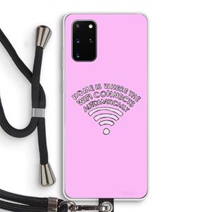 CaseCompany Home Is Where The Wifi Is: Samsung Galaxy S20 Plus Transparant Hoesje met koord