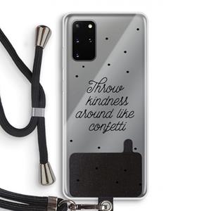 CaseCompany Confetti: Samsung Galaxy S20 Plus Transparant Hoesje met koord
