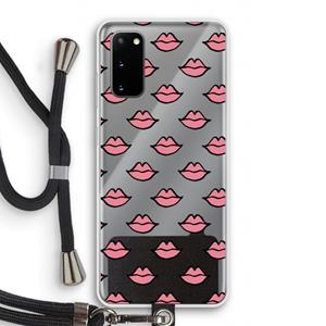 CaseCompany Lipjes: Samsung Galaxy S20 Transparant Hoesje met koord