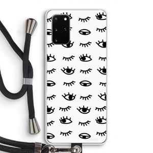 CaseCompany Eye pattern #2: Samsung Galaxy S20 Plus Transparant Hoesje met koord