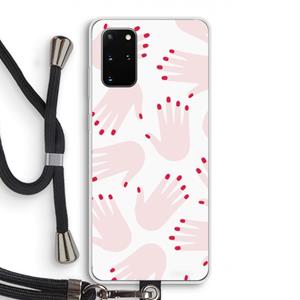 CaseCompany Hands pink: Samsung Galaxy S20 Plus Transparant Hoesje met koord