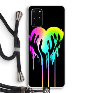 CaseCompany Hold My Heart: Samsung Galaxy S20 Plus Transparant Hoesje met koord