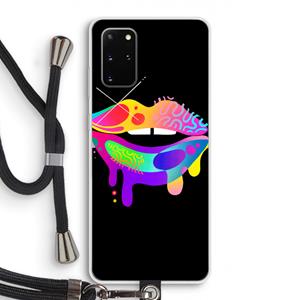 CaseCompany Lip Palette: Samsung Galaxy S20 Plus Transparant Hoesje met koord