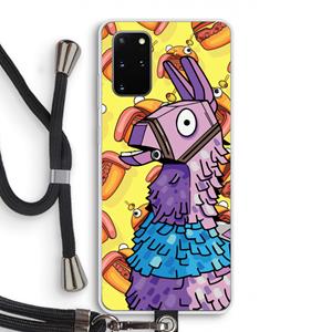 CaseCompany Loot Burger: Samsung Galaxy S20 Plus Transparant Hoesje met koord