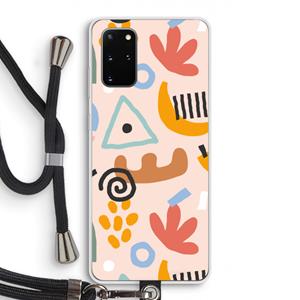 CaseCompany Abstract: Samsung Galaxy S20 Plus Transparant Hoesje met koord