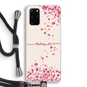 CaseCompany Hartjes en kusjes: Samsung Galaxy S20 Plus Transparant Hoesje met koord
