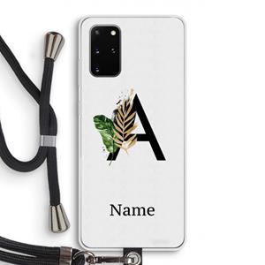 CaseCompany Charcoal Flora: Samsung Galaxy S20 Plus Transparant Hoesje met koord