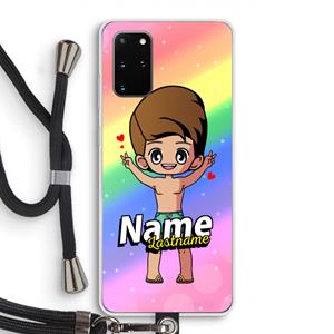 CaseCompany Chibi Maker man: Samsung Galaxy S20 Plus Transparant Hoesje met koord