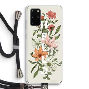 CaseCompany Hello bloemen: Samsung Galaxy S20 Plus Transparant Hoesje met koord