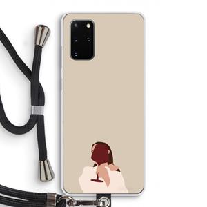 CaseCompany I drink wine: Samsung Galaxy S20 Plus Transparant Hoesje met koord