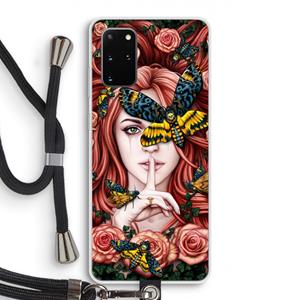 CaseCompany Lady Moth: Samsung Galaxy S20 Plus Transparant Hoesje met koord