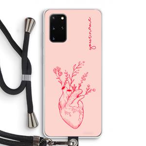 CaseCompany Blooming Heart: Samsung Galaxy S20 Plus Transparant Hoesje met koord