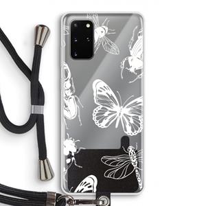 CaseCompany Tiny Bugs: Samsung Galaxy S20 Plus Transparant Hoesje met koord