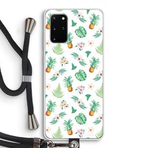 CaseCompany Ananas bladeren: Samsung Galaxy S20 Plus Transparant Hoesje met koord