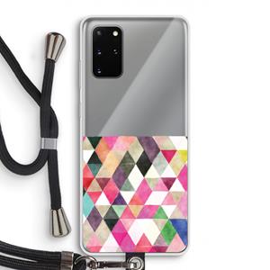CaseCompany Gekleurde driehoekjes: Samsung Galaxy S20 Plus Transparant Hoesje met koord