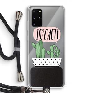 CaseCompany I love cacti: Samsung Galaxy S20 Plus Transparant Hoesje met koord