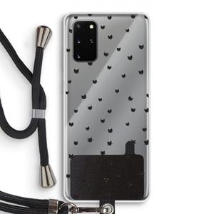 CaseCompany Kleine kattenkopjes: Samsung Galaxy S20 Plus Transparant Hoesje met koord