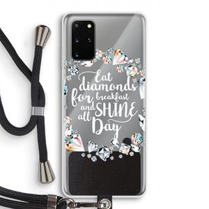 CaseCompany Diamonds: Samsung Galaxy S20 Plus Transparant Hoesje met koord