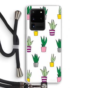 CaseCompany Sanseveria: Samsung Galaxy S20 Ultra Transparant Hoesje met koord