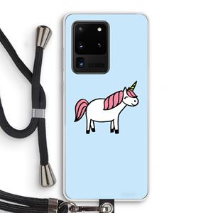 CaseCompany Eenhoorn: Samsung Galaxy S20 Ultra Transparant Hoesje met koord