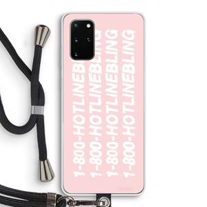 CaseCompany Hotline bling pink: Samsung Galaxy S20 Plus Transparant Hoesje met koord