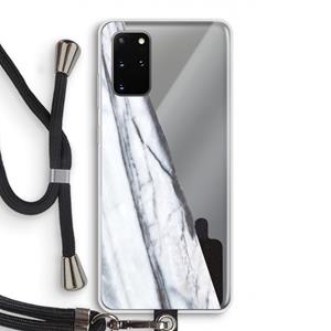 CaseCompany Gestreepte marmer: Samsung Galaxy S20 Plus Transparant Hoesje met koord