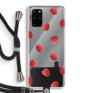 CaseCompany Framboosjes: Samsung Galaxy S20 Plus Transparant Hoesje met koord