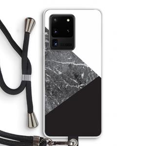 CaseCompany Combinatie marmer: Samsung Galaxy S20 Ultra Transparant Hoesje met koord