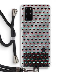 CaseCompany Hartjes: Samsung Galaxy S20 Plus Transparant Hoesje met koord