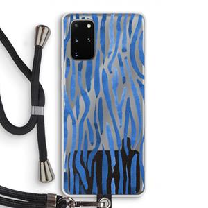 CaseCompany Blauwe nerven: Samsung Galaxy S20 Plus Transparant Hoesje met koord