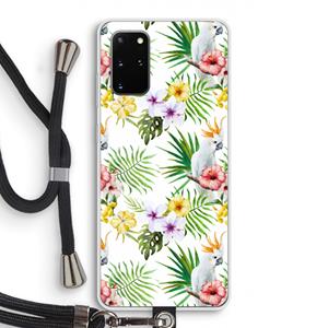 CaseCompany Gele kuif: Samsung Galaxy S20 Plus Transparant Hoesje met koord