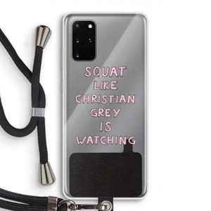 CaseCompany Christian Grey: Samsung Galaxy S20 Plus Transparant Hoesje met koord
