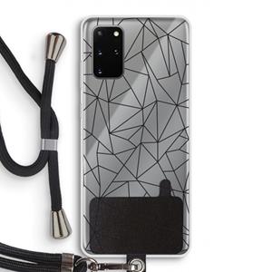 CaseCompany Geometrische lijnen zwart: Samsung Galaxy S20 Plus Transparant Hoesje met koord