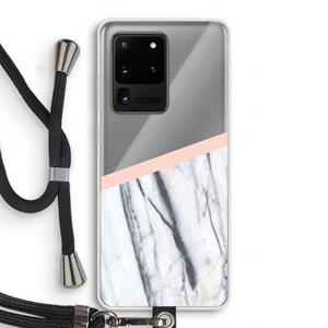 CaseCompany A touch of peach: Samsung Galaxy S20 Ultra Transparant Hoesje met koord