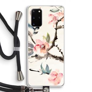 CaseCompany Japanse bloemen: Samsung Galaxy S20 Plus Transparant Hoesje met koord
