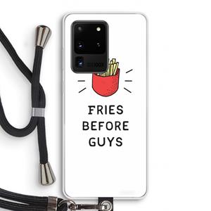 CaseCompany Fries before guys: Samsung Galaxy S20 Ultra Transparant Hoesje met koord