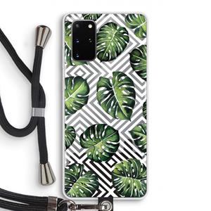 CaseCompany Geometrische jungle: Samsung Galaxy S20 Plus Transparant Hoesje met koord