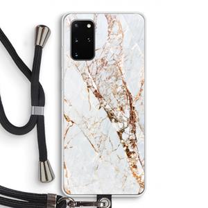 CaseCompany Goud marmer: Samsung Galaxy S20 Plus Transparant Hoesje met koord