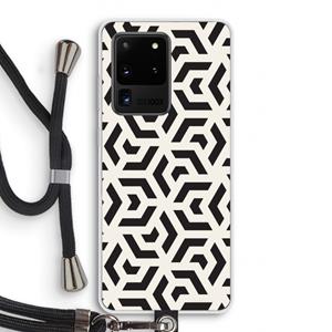 CaseCompany Crazy pattern: Samsung Galaxy S20 Ultra Transparant Hoesje met koord