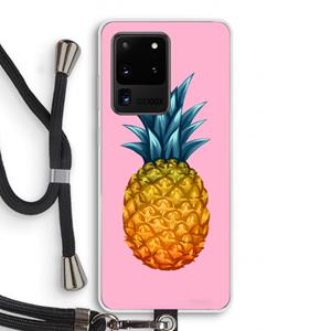 CaseCompany Grote ananas: Samsung Galaxy S20 Ultra Transparant Hoesje met koord